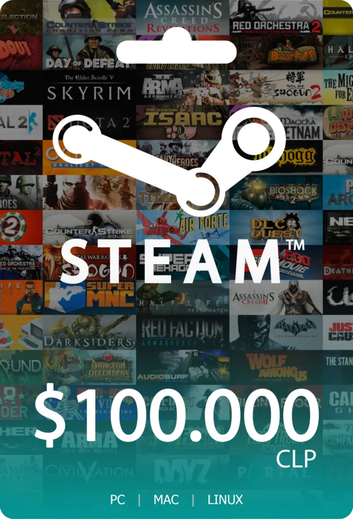 Tarjeta Steam Wallet $100.000 CLP