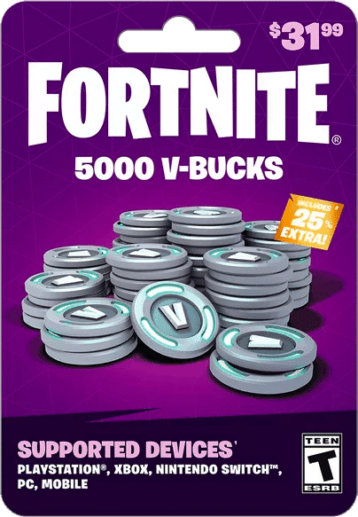 Tarjeta Fortnite 5000 V-Bucks