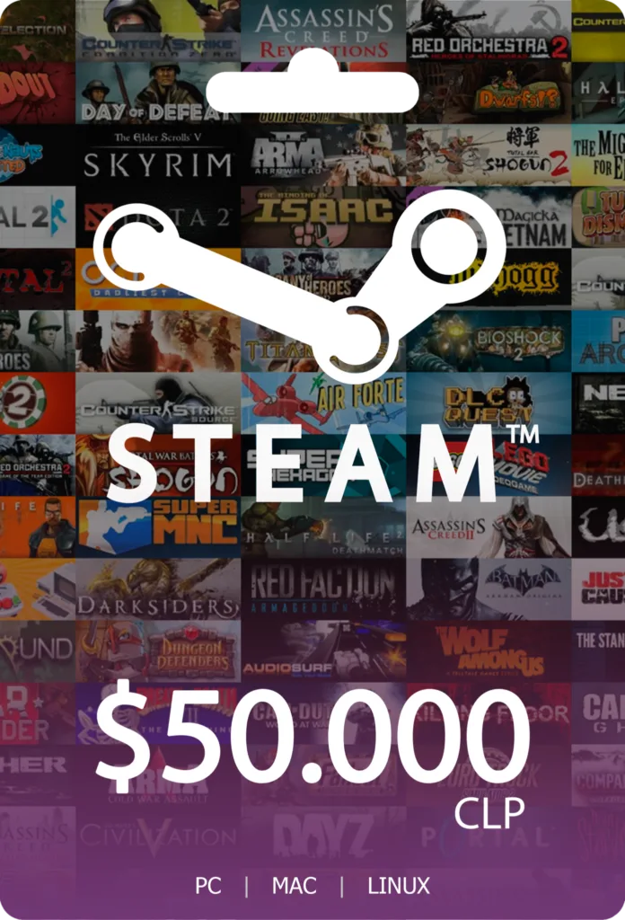 Tarjeta Steam Wallet $50.000 CLP